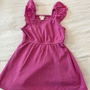 Crewcuts Jcrew pink ruffle eyelit sleeve cotton dress like new girls size 2
